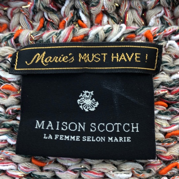 Maison Scotch Cream Knit V-Neck Cardigan, Medium - Picture 4 of 7